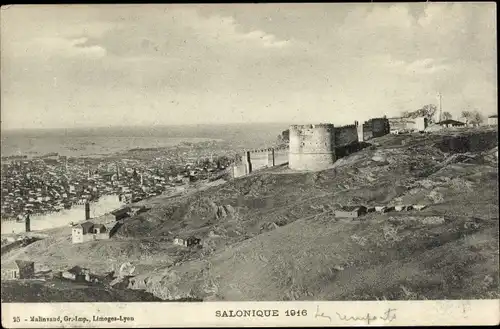 Ak Thessaloniki Griechenland, Blick auf die Stadt im Jahre 1916