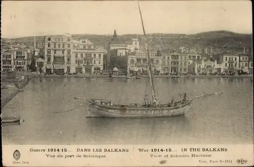 Ak Thessaloniki Griechenland, Vue du Port, Guerre 1914-1915