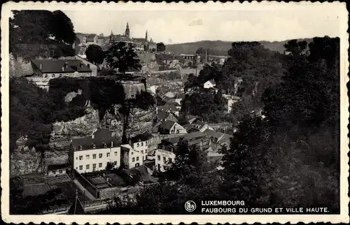 Ak Luxemburg, Faubourg du Grund et Ville Haute