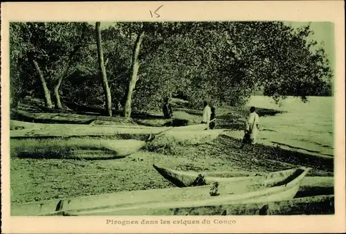 Ak Kongo Zaire, Pirogues dans les criques du Congo
