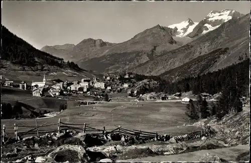 Ak Saas Fee Kanton Wallis, Panorama, Berge