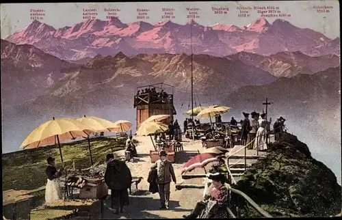 Ak Rigi Kulm Kanton Schwyz, Aussichtsturm, Berner Hochalpen