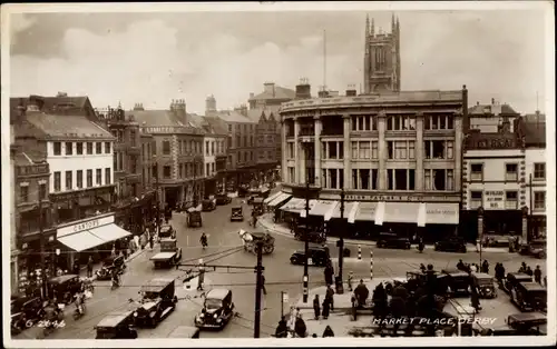 Ak Derby Derbyshire England, Market Place