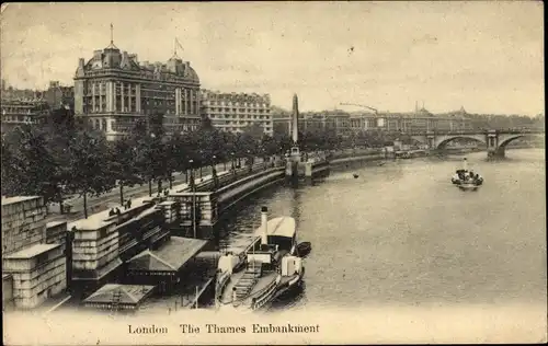 Ak London City England, The Thames Embankment