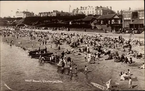 Ak Clacton on Sea Essex England, West Beach