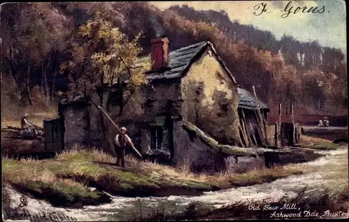 Künstler Ak Buxton Derbyshire England, Old Saw Mill, Ashwood Dale