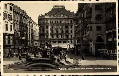 Ak Wien 1 Innere Stadt, Neuer Markt mit Raffael Donner-Brunnen