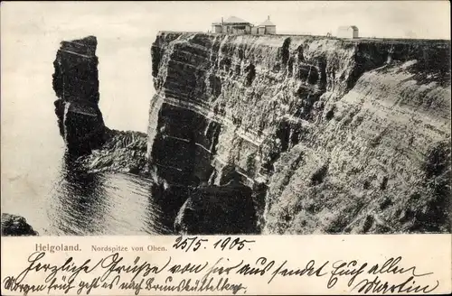 Ak Nordseeinsel Helgoland, Nordspitze von Oben