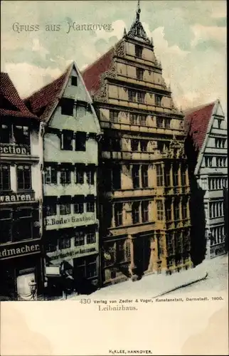 Ak Hannover, Partie am Leibnizhaus, E. Bode's Gasthaus