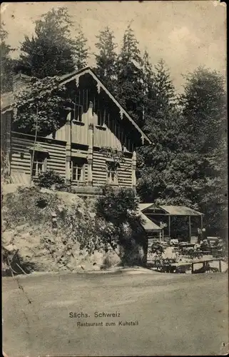 Ak Ostrau Bad Schandau Sächsische Schweiz, Kuhstall, Restaurant