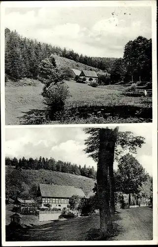 Ak Hohnstein Sächsische Schweiz, Waldgaststätte Grundmühle