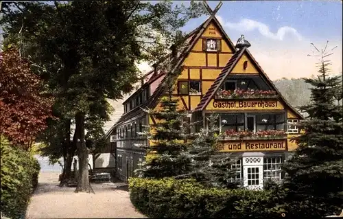 Ak Pötzscha Wehlen an der Elbe Sachsen, Gasthof Bauernhäusl, Außenansicht