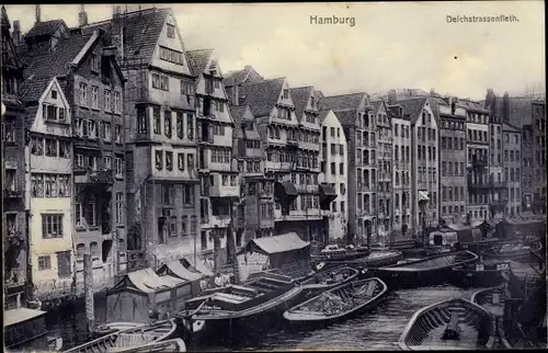 Ak Hamburg Mitte Altstadt, Deichstraßenfleth, Boote