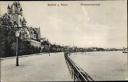 Ak Bonn am Rhein, Rheinpromenade