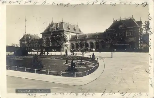 Ak Düsseldorf am Rhein, Hauptbahnhof mit Vorplatz