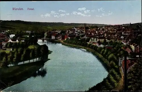 Ak Werden Essen an der Ruhr, Blick über die Stadt, Panorama