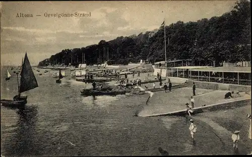 Ak Hamburg Altona, Oevelgönne-Strand