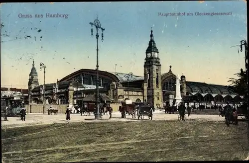 Ak Hamburg Mitte St. Georg, Hauptbahnhof am Glockengießerwall