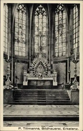 Ak Rheindahlen Mönchengladbach am Niederrhein, St. Helena Pfarrkirche, Hauptaltar und Kandelaber