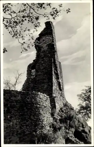 Ak Frauenstein im Erzgebirge, Burgruine Frauenstein, Ruine des vorderen Hauptturmes