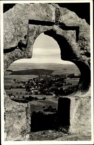 Ak Frauenstein im Erzgebirge, Burgruine, Blick nach Kleinbobritzsch