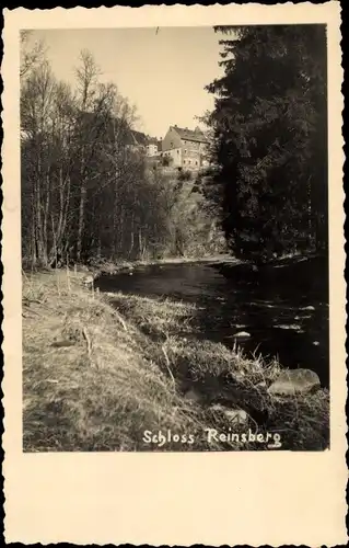 Foto Ak Reinsberg in Sachsen, Blick zum Schloss, Wasserpartie