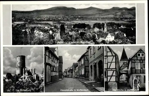 Ak Muffendorf Bonn in Nordrhein Westfalen, Totale, Godesburg, Hauptstraße, Kirche