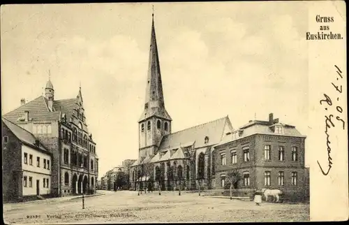 Ak Euskirchen Nordrhein Westfalen, Marktplatz, Kirche, Rathaus