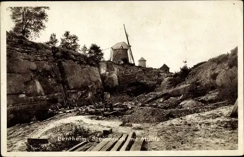 Ak Bad Bentheim in Niedersachsen, Steinbruch mit Mühle