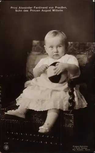 Ak Prinz Alexander Ferdinand von Preußen, Sohn des Prinzen August Wilhelm, NPG