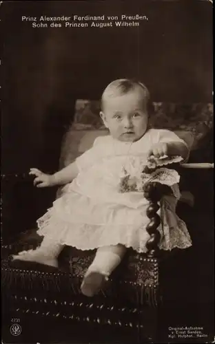 Ak Prinz Alexander Ferdinand von Preußen, Sohn von Prinz August Wilhelm, NPG 4731