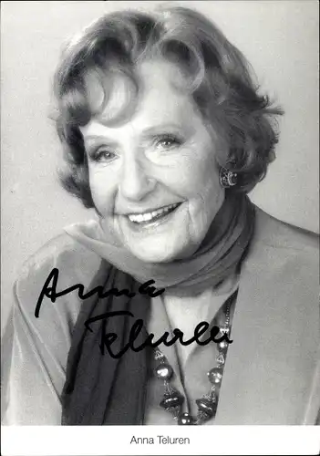 Ak Schauspielerin Anna Teluren als Amélie von der Marwitz, Lindenstraße, Portrait, Autogramm