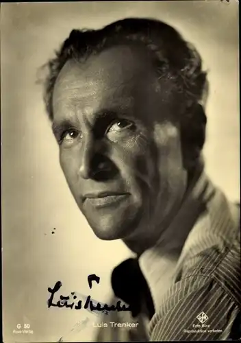 Ak Schauspieler Luis Trenker, Ross G 50, Portrait, Autogramm