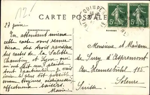 Ak Quimper Finistère, la rue Royale