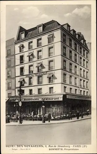 Ak Paris X, Rue de Strasbourg, Hotel des Voyageurs