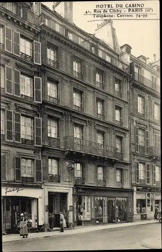 Ak Paris IX, Hotel du Casino, Rue de Clichy