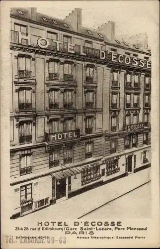 Ak Paris VIII, Rue d'Édimbourg, Hotel d'Ecosse