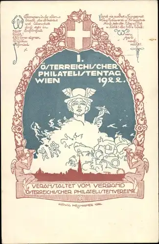 Ganzsachen Ak Wien, PP 94, 1. Österreichischer Philatelistentag 1922