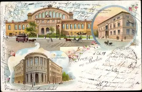 Litho Berlin Kreuzberg, Kunstgewerbemuseum, Museum für Völkerkunde, Anhalter Bahnhof