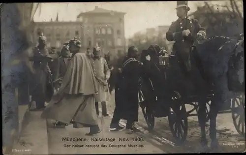 Ak München, Kaisertage 1906, Kaiser Wilhelm II. besucht das Deutsche Museum