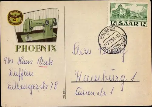 Ak Reklame, Phoenix Nähmaschine