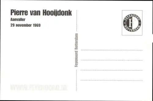 Ak Fußballspieler Pierre van Hooijdonk, Feyenoord Rotterdam, Autogramm