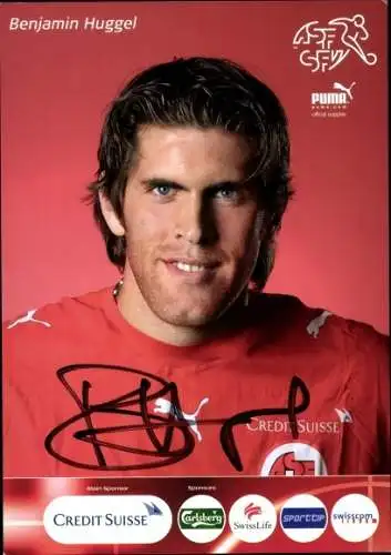 Sammelbild Fußballspieler Benjamin Huggel, Autogramm