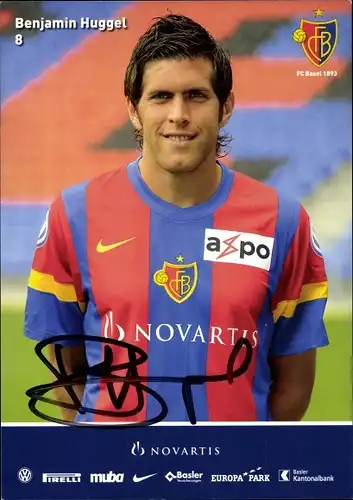 Sammelbild Fußballspieler Benjamin Huggel, FC Basel, Autogramm