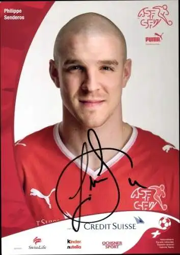 Sammelbild Fußballspieler Philippe Senderos, Autogramm