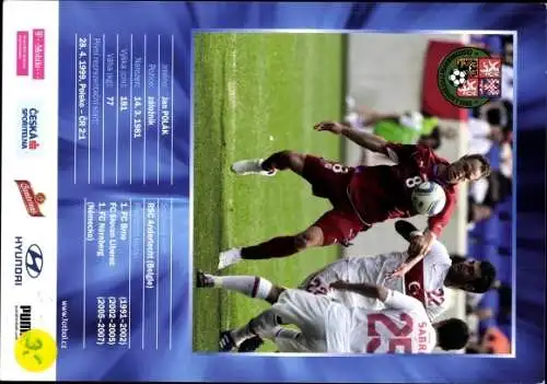 Sammelbild Fußballspieler Jan Polak, Autogramm, Tschechische Nationalmannschaft