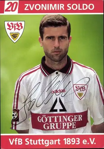 Sammelbild Fußballspieler Zvonimir Soldo, VfB Stuttgart, Autogramm