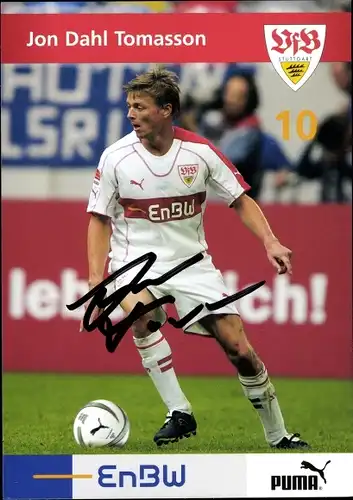 Sammelbild Fußballspieler Jon Dahl Thomasson, VfB Stuttgart, Autogramm