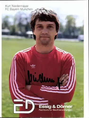 Ak Fußballspieler Kurt Niedermayer, FC Bayern München, Autogramm