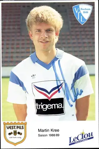 Sammelbild Fußballspieler Martin Kree, VfL Bochum, Autogramm